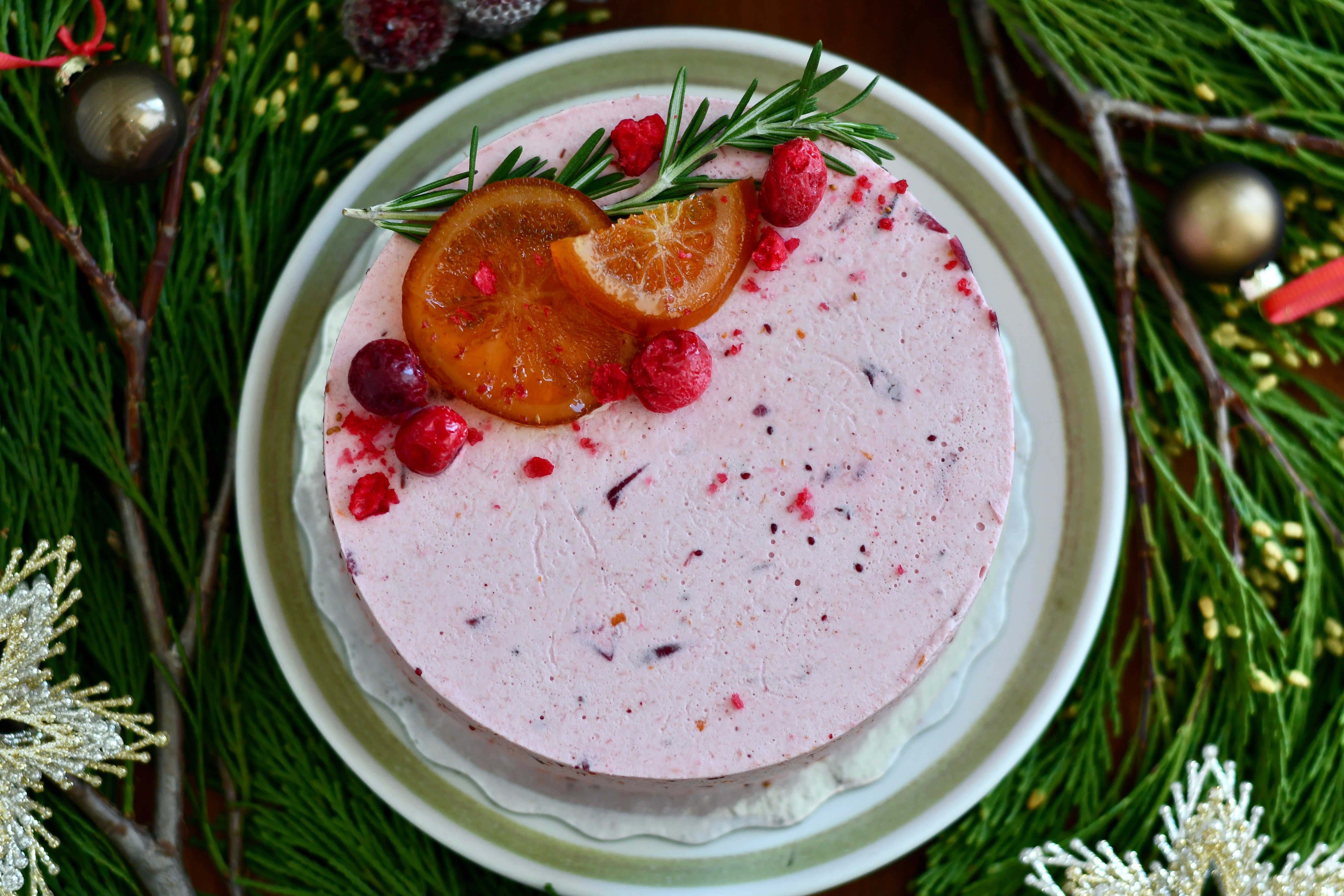 6" Cranberry Orange Mousse Cake