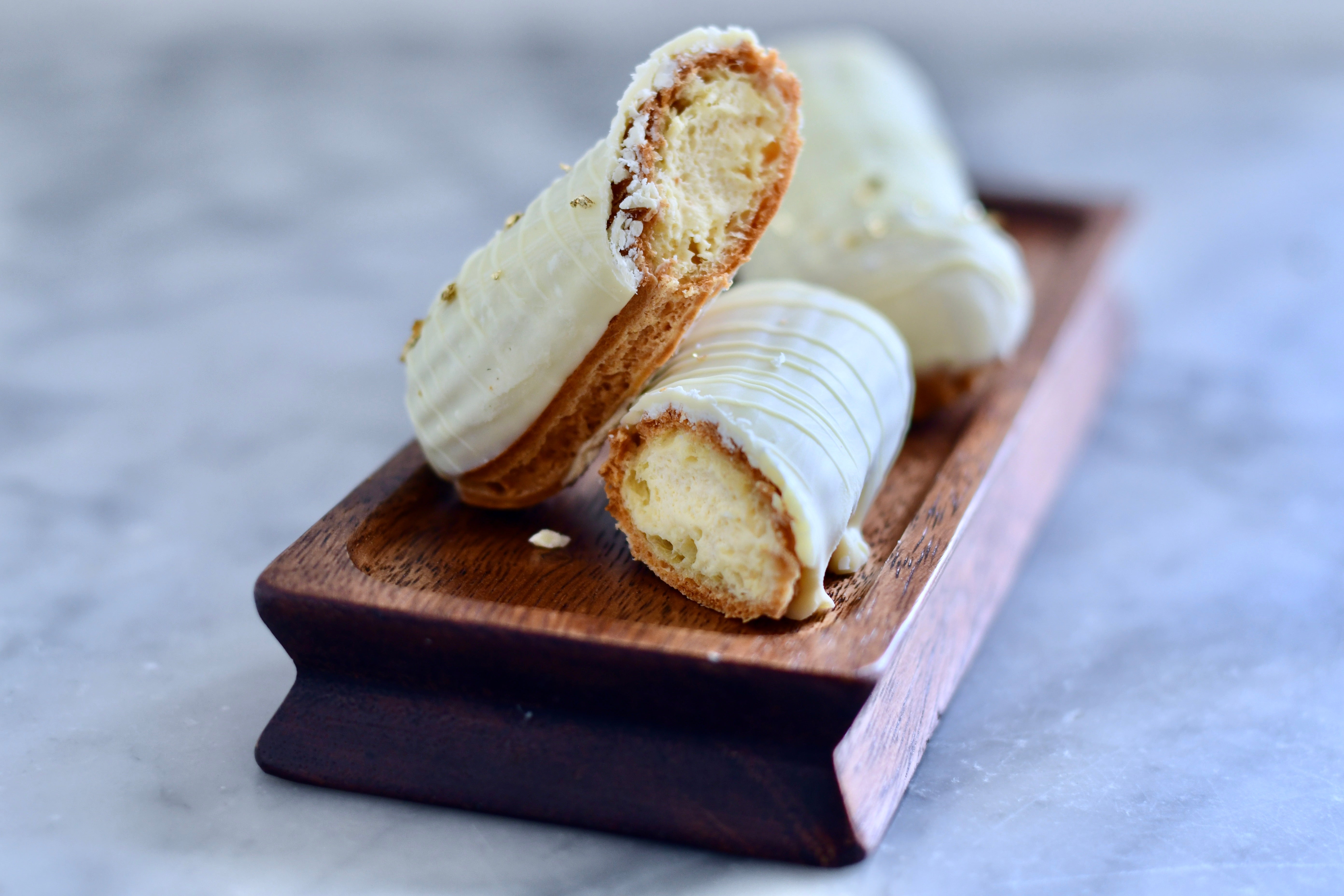 Cookies n' Cream Eclair with White Chocolate Glaze
