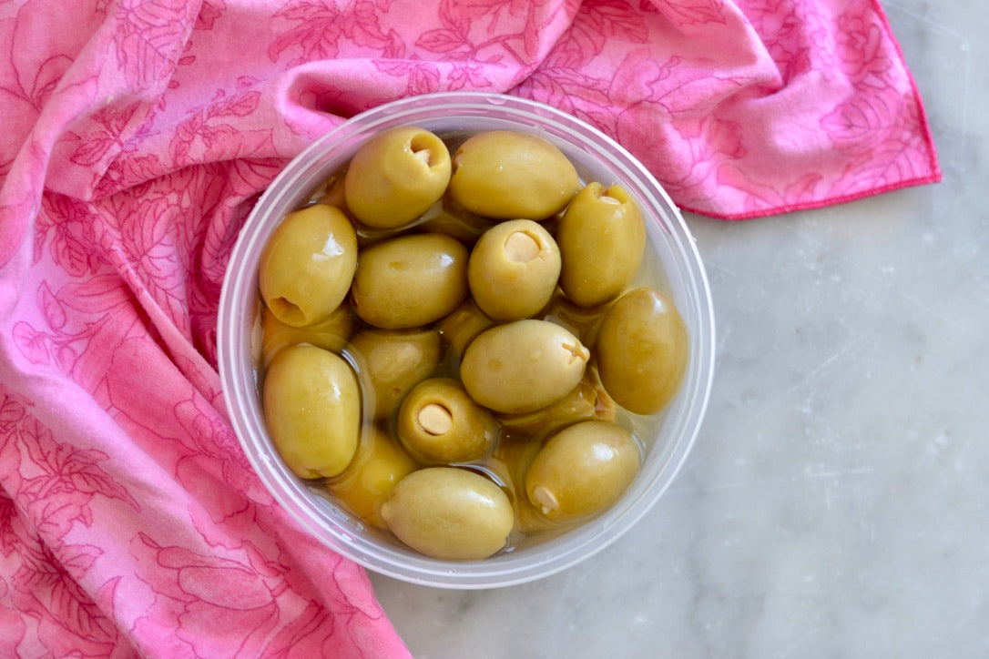 Drunken Garlic Stuffed Olives