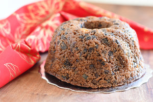 Individual Plum Pudding with Caramel Rum Sauce