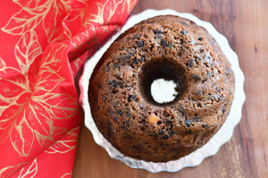 Individual Plum Pudding with Caramel Rum Sauce