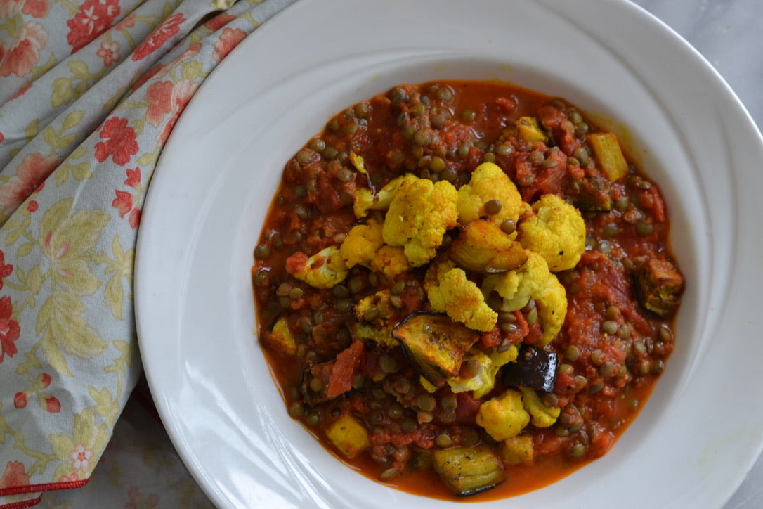 Green Lentil + Tomato Curry (Bollywood Bowl)