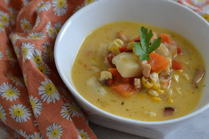 Corn Chowder with Double Smoked Bacon